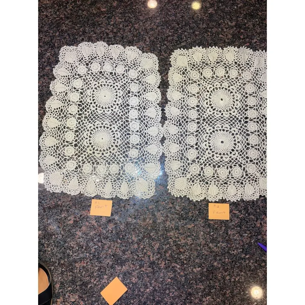 Vintage Handmade Lace Doily Rectangle 17
